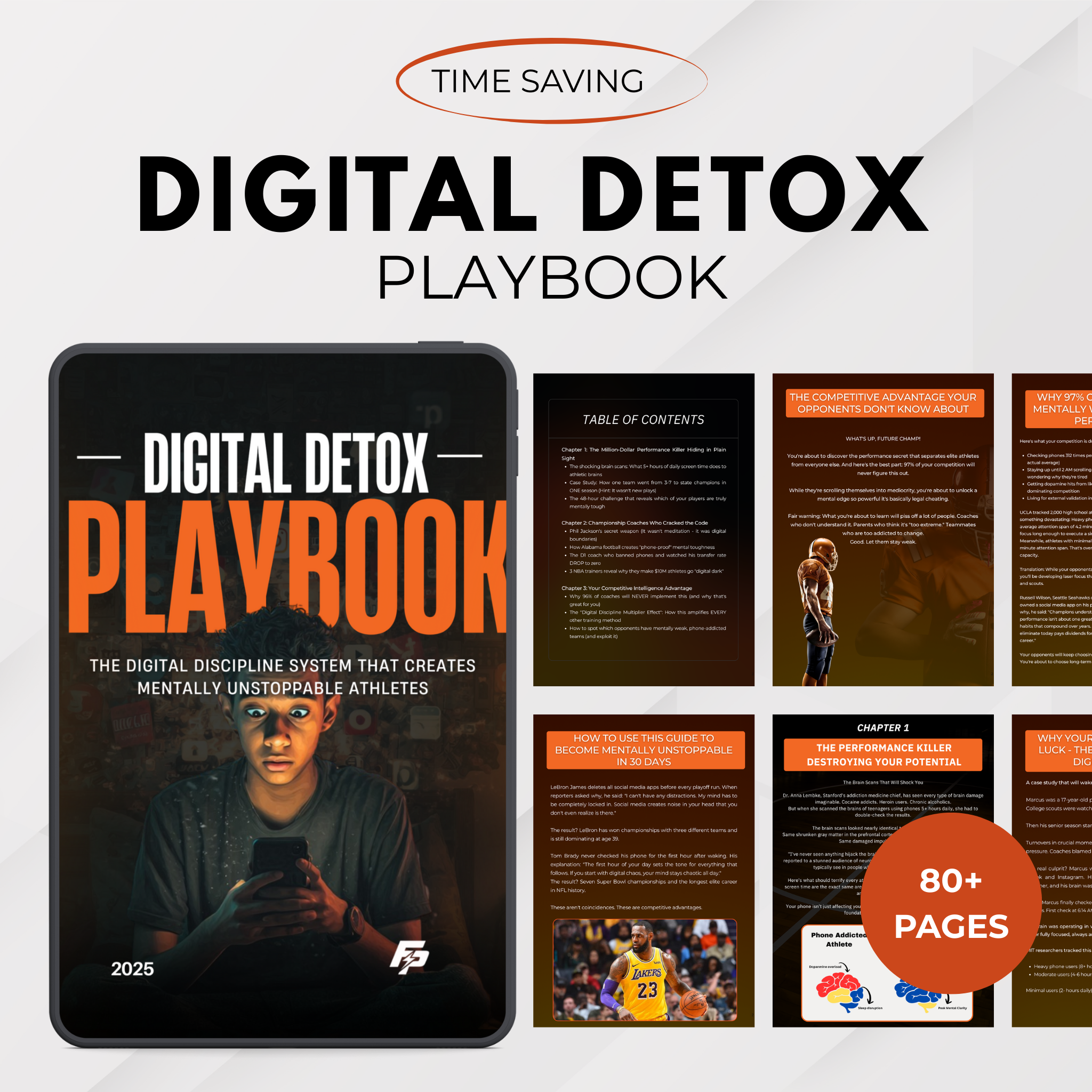 Digital Detox Playbook: Take Back Your Focus, Energy &amp; Mental Edge

You’ve trained your body. You know your game. But if constant scrolling, notifications, and late-night screen time are draining your focus, recovery, and confidence — your performance is already taking a hit.

The Digital Detox Playbook is your 30-day, science-backed reset to reclaim your attention, protect your mental health, and sharpen your competitive edge.